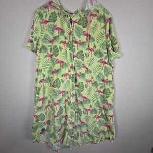 Lug Skipper flamingo lime green Full Zip Hood Dress Swimsuit Cover-up hot tub‎